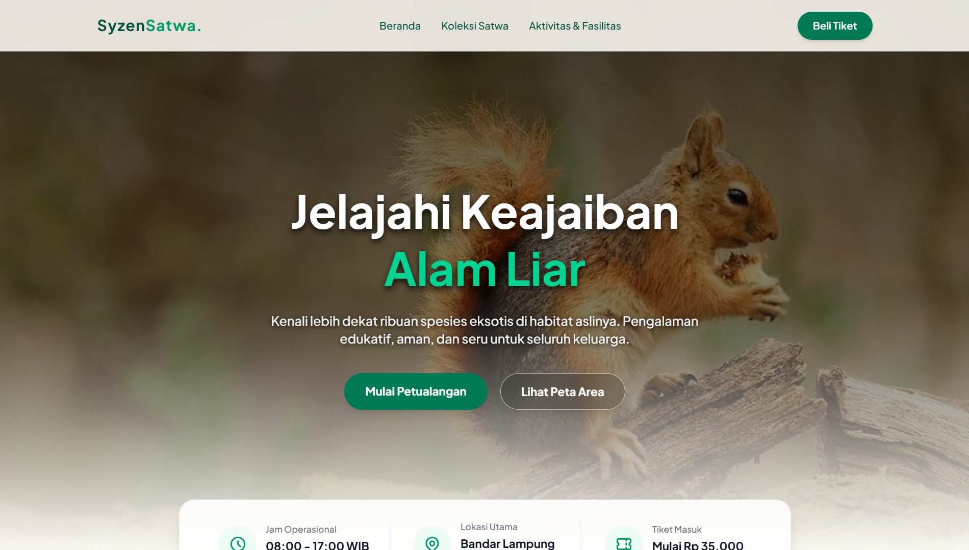 Web Taman Satwa